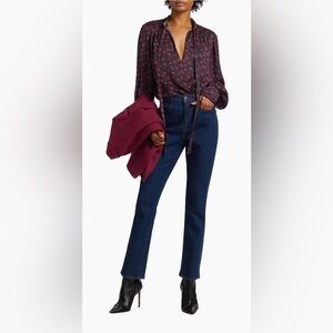 Veronica Beard Dark Denim Alenah Slim Straight High Rise Size 29
